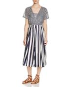 Karen Millen Mixed Stripe Midi Dress