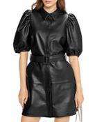 Ted Baker Chrisee Puff Sleeve Leather Shirt Dress