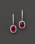 Rubellite Tourmaline And Diamond Drop Earrings In 14k White Gold - 100% Exclusive