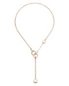 Pomellato 18k Rose & White Gold Diamond, White Topaz & Mother-of-pearl Lariat Necklace, 20