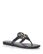 Tory Burch Women's Metal Miller Leather Thong Sandals