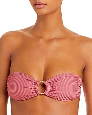 Onia Luna Ribbed Bandeau Bikini Top