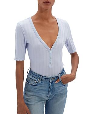 Jonathan Simkhai Standard Connie Ribbed Henley Bodysuit