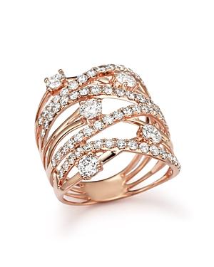 Diamond Statement Ring In 14k Rose Gold, 2.25 Ct. T.w.