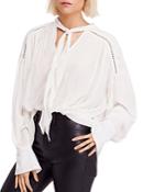 Free People Wishful Moments Tie-neck Blouse