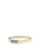 David Yurman Novella Ring In Hampton Blue Topaz With Diamonds