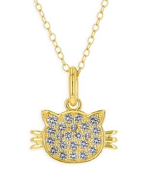 Moon & Meadow 14k Yellow Gold Diamond Cat Pendant Necklace, 16-18