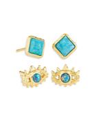 Kendra Scott Gemma Stone Evil Eye Stud Earrings, Set Of 2