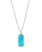 Degs & Sal Turquoise Pendant Necklace In Rhodium Plated Sterling Silver, 24