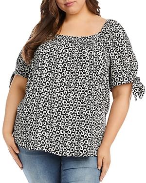 Karen Kane Plus Floral Square Neck Top