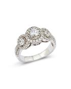 Bloomingdale's Diamond Triple Halo Ring In 14k White Gold - 100% Exclusive
