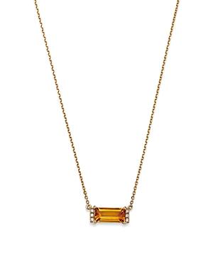 Bloomingdale's Citrine & Diamond Accent Bar Necklace In 14k Yellow Gold, 16-18 - 100% Exclusive