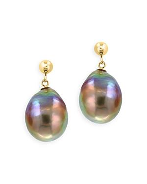 Bloomingdale's Purple Freshwater Pearl Drop Earrings In 14k Yellow Gold - 100% Exclusive