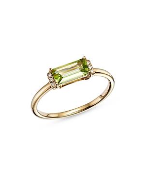 Bloomingdale's Peridot & Diamond Accent Stacking Ring In 14k Yellow Gold - 100% Exclusive