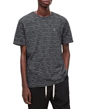 Allsaints Igor Cotton Stripe Embroidered Logo Tee