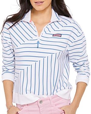 Vineyard Vines Striped Quarter Zip Sweatshirt