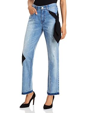 Hellessy Jefferson Paint Splatter Boyfriend Jeans In Medium Wash