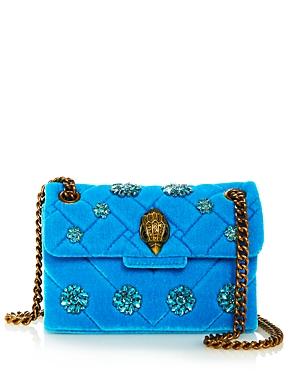 Kurt Geiger London Kensington Mini Embellished Velvet Crossbody
