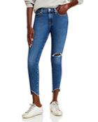 7 For All Mankind Distressed Ankle Skinny Jeans In Luxe Vintage Lady Blue