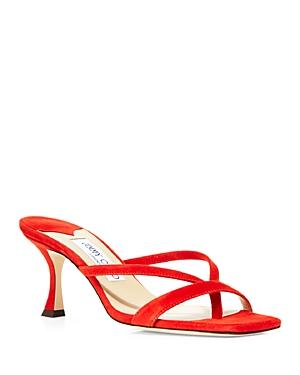 Jimmy Choo Women's Maelie 70 Mid Heel Square Toe Thong Sandals