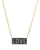 Michael Kors Love Plaque Pendant Necklace In 14k Gold-plated Sterling Silver Or 14k Rose Gold-plated Sterling Silver, 16