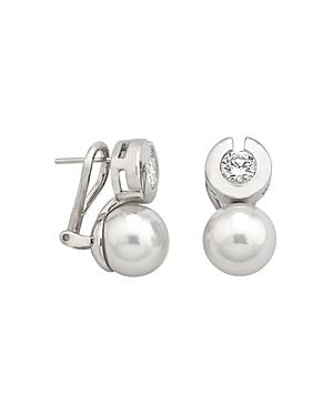 Majorica Simulated Pearl & Bezel Earrings