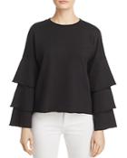 Juicy Couture Black Label French Terry Ruffle-sleeve Top