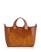 Tory Burch Rory Mini Suede & Leather Tote