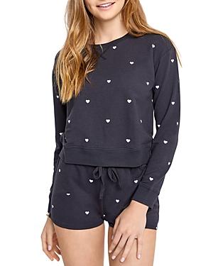 Splendid Jada Heart Embroidered Sweatshirt