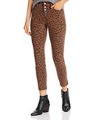 Level 99 Heidi Button-fly Skinny Jeans In Spiced Leopard