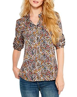 Nic+zoe Color Drops Printed Button Front Shirt
