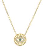 Bloomingdale's Diamond Evil Eye Medallion Necklace In 14k Yellow Gold, 0.15 Ct. T.w. - 100% Exclusive