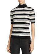 C By Bloomingdale's Striped Short-sleeve Cashmere Sweater - 100% Exclusive