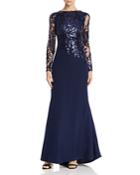 Tadashi Shoji Sequined Crepe Gown