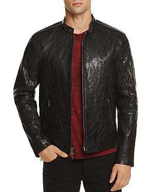 John Varvatos Collection Studded Metal Lambskin Leather Jacket
