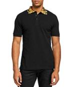 Versace Jeans Couture Baroque-collar Slim Fit Polo