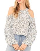 Cece Floral Print Cold Shoulder Blouse