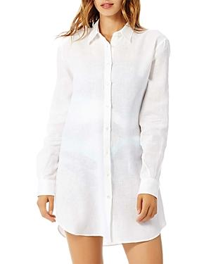 Vilebrequin Linen Button Front Shirt Swim Cover-up