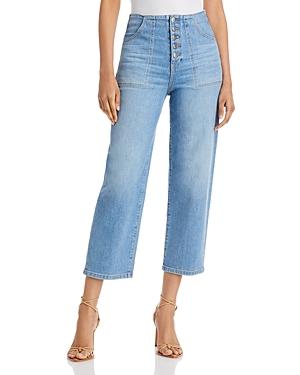 Veronica Beard Crosbie Cropped Wide Leg Jeans In Lakeshore