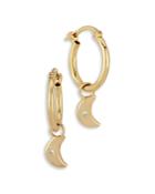 Bloomingdale's Diamond Crescent Moon Dangle Hoop Earrings In 14k Yellow Gold, 0.02 Ct. T.w. - 100% Exclusive