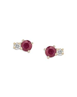 Adina Reyter 14k Yellow Gold Amalfi Ruby & Diamond Stud Earrings