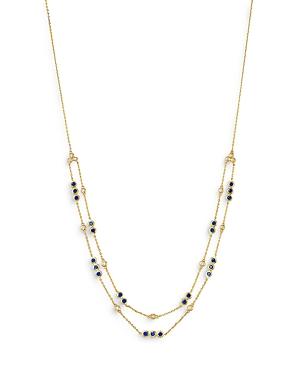 Bloomingdale's Sapphire & Diamond Station Necklace In 14k Yellow Gold, 18 - 100% Exclusive