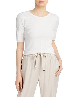 T Tahari Ribbed Knit Top