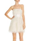 Jay Godfrey Remi Faux-feather-trimmed Strapless Dress