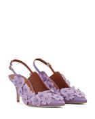 Malone Souliers Women's Marion Pointed Toe Floral Applique High Heel Pumps