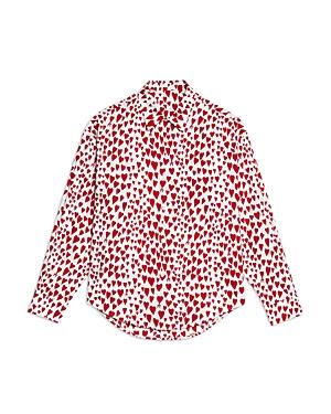 Ami Box Fit Printed Button Down Shirt