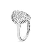 John Hardy Sterling Silver Classic Chain Small Pave Diamond Ring