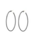 David Yurman Sterling Silver Cable Large Hoop Earrings