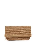 Whistles Chapel Straw Foldover Clutch