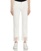 3x1 Fringed Straight Cropped Jeans In Bianca